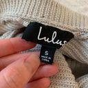 Lulus  Women's‎ Just For You Light Grey Backless Cable Knit Long Sleeve Sweater S Photo 4