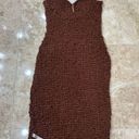 Free People  Set the Bar Smocked MIDI Dress. Brown. Size XS Photo 10