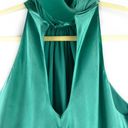 Ramy Brook Lori Green Stretch-Silk Satin Sleeveless Tie Neck Top XS Quiet Luxury Photo 1