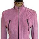 Ideology  Berlin Pink Suede Leather Moto Jacket Women's Size XS Photo 3