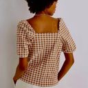 Madewell  Gingham Jacquard Square-Neck Puff Sleeve Top Size Small Photo 1