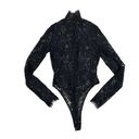 Misha Collection  - Lace Mockneck Bodysuit in Black Photo 2