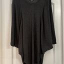 Joan Vass  Sweater Gray Oversized Draping Poncho Batwing High Low Size Small Photo 8