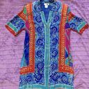 Gottex Vintage 80s  Mediterranean Abstract Colorful Button Up Shirt Dress Photo 0