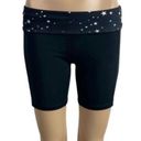 Wildfox SWEAT BLACK COMPRESSION BIKE SHORTS Size Small Biker Shorts waistband scattered Stars Photo 2