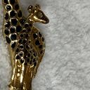 Giraffe Mother Baby Pair Vintage Pin Brooch Gold Color Black Spots 2 inches Photo 9