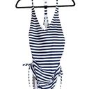 Beach Club NWT Palisades  Navy Blue & White Striped One-piece Swimsuit Photo 1