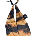 Pretty Little Thing NWT  Orange Tie Dye Print Sheer Mesh Halterneck Tie Back Maxi Dress 🔥 Photo 2