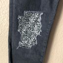 DKNY  Womens Sequin Crop Frayed Skinny Ripped jean Photo 2