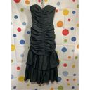 Vintage Union Made Black Ruched Cocktail Prom Wedding Dress Size 9 ❤️🍒 Photo 14