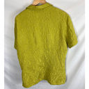 Chico's  Design Silk Wool Blend Texture Short Sleeve Button Down Size 1 Medium Photo 5