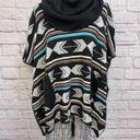 Double Zero  Boho Cowl Neck Poncho Sweater With Fringe Size M Wool Blend Photo 0