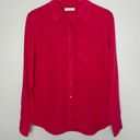 Equipment  Femme Straight Point Collar Silk Button Up Shirt in Pink Size Small Photo 1