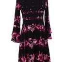 Alfani  long bell sleeve berry shimmer wine floral swing dress size 16P NWT Photo 0