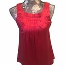 BCBG MAX AZRIA Red Pleated Silk Sleeveless Blouse size XXS Photo 0