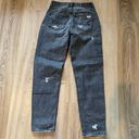 American Eagle Grey Denim Distressed Mom Jeans Photo 4