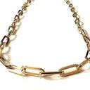 Tehrani Jewelry 14k real gold paperclip necklace | 16” | paperclip 4.5 mm chain necklace | Photo 1