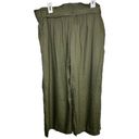 J.Jill  Olive Green Linen Blend Wide Leg Paperbag Waist Tie Detail Pants Size L Photo 1