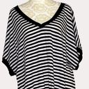 Z Supply  Angel Dolman Boxy Knit Top Blouse Stripe Black M Photo 2