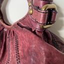 Fossil Vintage Hobo Boho Burgundy Leather Bag Photo 12