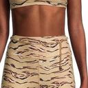 We Wore What NWT  Tiger Chain Bra Top&Brushed Nylon Bike Shorts Set Tan Black Small Photo 0