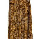 J.Crew Pleated Midi Skirt Size 00P Gold and Black Dot Print Photo 0