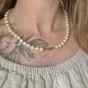 American Vintage Vintage “Imelda” White Pearl Necklace 18.5” Gold Marquis Fishhook Clasp Classic Photo 10