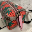 Gucci New  GG logo strawberry makeup cosmetic bag case Pouch Authentic!! Photo 4