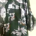 Boohoo  Green Tropical Floral Print Button Down Shirt Photo 2