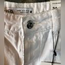 ZARA NWT  Distressed Cut Off Jean Shorts Long Line White Size 2 Denim Cycle Short Photo 6