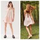 Urban Outfitters  Harper Pink Tiered Lace-Up Babydoll Dress Small Photo 1