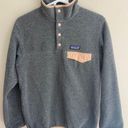 Patagonia  Lightweight Synchilla T-Snap Fleece Pullover in Grey with Pink Size XS Photo 1