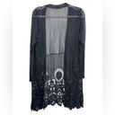 Black Witchy Boho Sheer Lace Long Sleeve Cardigan Duster size M/L Size L Photo 1