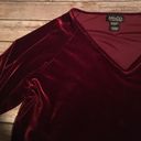 90s VINTAGE BURGUNDY VELVET LONG SLEEVE Red Size L Photo 3