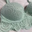 PINK - Victoria's Secret  Women's Small Bralette Teal Lace Adjustable Straps Padded Photo 2