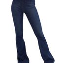 Free People We The  Penny Pull-On Flare Leg Mid Rise Dark Wash Jeans 29 Rich Blue Photo 9