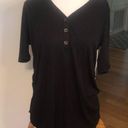 Isabel Maternity  Black Ribbed Top Size XL NWT Photo 0