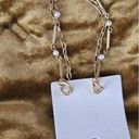 Free People EARRINGS NEVER WORN GOLD PEARL CHAIN HOLIDAY Photo 0