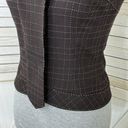 Max Studio Windowpane Check Sleeveless Crop Top Brown Size 2 Button Front Photo 5