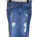 Good American  2/26 Distressed Denim Pencil Skirt Photo 0