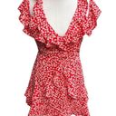 Princess Polly  Dare To Dream Floral Cold Shoulder Mini Dress Red White Size 8 Photo 9