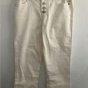 Maurice's  Women’s Mid Rise White Capris With Large Cuffed Leg Size 4 NWT Photo 0