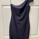 Likely  packard one shoulder dress size 2 Navy Blue SHEATH knee Length Photo 2