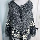 Anne Klein  Gray Knit Winter Sweater Poncho OneSize Photo 4