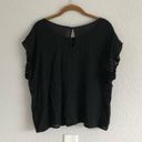 Black Lace Detail Boxy Top Beach Swim Cover Up Size M Photo 3