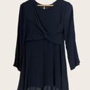 Entro Front Twist Long sleeve Mini Dress Black Size Medium Photo 0