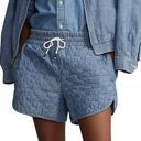 Polo NWT  Ralph Lauren quilted chambray blue denim jean shorts, Medium Photo 3