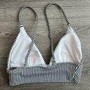 Aerie Bikini Set Triangle Top High Cut Cheeky Bottom Black White Stripe Small Photo 5