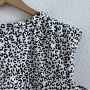 DKNY  Leopard Cheetah Animal Print Cap Sleeve Business Casual Work Office Top L Photo 4