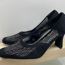 Wild Rose Womens Vintage Black Heel Shoes Size 8.5 Fishnet Photo 0